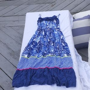 A floral, striped, and patterned sun dress.